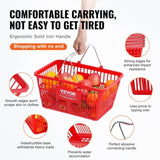 Shopping Basket, Set of 12, 21L Durable Plastic Grocery Basket with Metal Handle and Stand, 425 x V952-GXSBSSLGWLHS3TB5BV0
