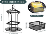 Rotating Tea Bag Organizer for 96 Sachets - Black Metal Revolving Tea Storage Holder - Luxury V1258-DP02-BOL-748