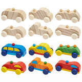 12Pcs Unfinished Wooden Race Car Set DIY Blank Car for Kid Painting and Craft Natural Wood Toy for V1366-AZ2-W-15072