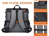 Light grey Men Large Capacity Business Laptop Backpack Waterproof PU Leather Travel Rucksack with V888-ELOSUNG43314