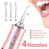 Wireless electric water toothbrush set, equipped with 4 nozzle heads - 360&deg rotatable nozzles, USB V1105-YAQJY-001