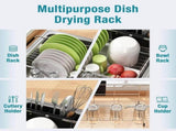 Dish Drying in Sink Expandable Stainless Steel Dish Drainers for Kitchen Counter Dish Dryer V1369-AZ3-W-11243