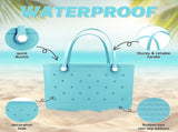 Waterproof Hexagon Mesh Beach Bag Large Capacity Travel Storage Tote for Swimwear Towel Sunglasses V1258-BAG-HS04-L-LBL-1