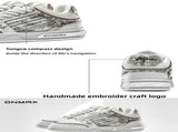 Men'S Casual Shoes Silver Snake Sneakers Board Shoes For Men Yinshe Shoes Urban - Silver - Size V1106-SHOE-6581-SILVER-AU12-EU45