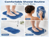 Shower Foot Scrubber Mat, Non-Slip Suction Cups & Soft Silicone Exfoliating Bristles for Feet, Back, V1366-AZ2-W-10819