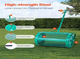 Compost Spreader, 24 in Wide Peat Moss Spreader with Push/Tow Handle, 4 Heights Adjustable, V952-GTSBJLSFMTCGHA1PR001V0