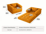 Foldable Multi-Functional Lounger Sofa with Corduroy Cover and High-Density Foam for Living Room V1341-ZY-M9LXUFGX-ORANGE