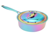 Stainless Steel Thickened Milk Pot with Lid Compound 3Layer Bottom Complementary Food PotColorful V1294-YM0901-3118210121512