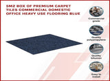 5m2 Box of Premium Carpet Tiles Commercial Domestic Office Heavy Use Flooring Blue V63-826041