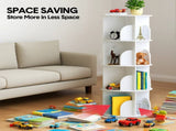 4 Tier Rotating Bookshelf PVC Freestanding Corner Rack Bookcase Multifunctional Spinning 360 Storage V985-ROTATINGBOOKSHELF