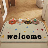 Box Puppy Bear Set of 2 Cartoon PVC Coil Entrance Mats - Non-Slip Dirt Trapping Door Mats V888-ELOSUNG28032