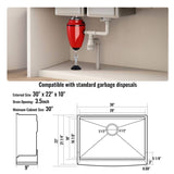 Farmhouse Kitchen Sink, 304 Stainless Steel Drop-In Sinks, Top Mount Single Bowl Basin with Ledge & V952-NSSC30YCYTJ066NW9V0