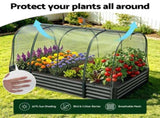 Green Fingers Raised Garden Bed with Mesh Netting Galvanised Planter Box Bird Proof 180x90x120cm GB-REC-GH-180-BK