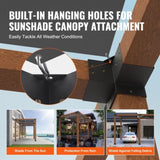 VEVOR Pergola Bracket Kit 152x152mm, 2pcs 4-Way Heavy Duty Corner Bracket Woodworks DIY Post Base V952-LPJJST2PCS6X19RDFV0