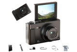 5K Digital Camera 18X Zoom Flip Screen Shoot Camera 64GB Memory Card-Black V1263-JX-7685