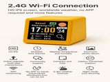2pc Mini Smart Wi-Fi Weather Station Clock - Desktop Digital Clock with HD IPS Screen, Customizable V888-ELOSUNG35900