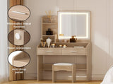 Artiss Dressing Table Set Stool Led Wood FUR-V-DRESS03-LED-WD-AB