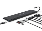 Simplecom CHN622 USB-C 12-in-1 Multiport Docking Station Laptop Stand Dual HDMI VGA Triple Display V28-CHN622