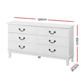 Artiss 6 Chest of Drawers - KUBI White FURNI-P-KUBI-LBOY-WH-AB