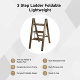 3 Step Ladder Foldable Lightweight Anti-Slip Safety Stool for Home & Office V63-954011