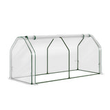 Green Fingers Mini Greenhouse PE Cover Green House Roll-Up Zippered Door 1.2x0.5x0.6M GH-MINI-F-121X54-TP