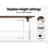 Artiss Standing Desk Motorised Sit Stand Desks Rustic Brown 140CM HASD-114G-WHDF-RBDB-140