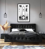 Large Designer Surfboard Framed Artwork 80x120cm V637-E646009