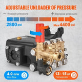 VEVOR Pressure Washer Pump, 25.4 mm Shaft Horizontal Triplex Plunger, 4400 PSI, 4 GPM, Replacement V952-HZQZBHZ1INCH4AEKKV0