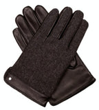 Dents Leather Wool Gloves Fleece Lined Warm Mens Winter Herringbone - Brown - Brown - Small V563-75-0013-BRWN-S