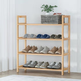 Artiss 4-tier Shoe Rack 12 Pairs Shoe Storage Weaved Shelves DRESS-D-SHOE-78-WD