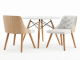 Artiss Table and Chairs Set 3PCS 90cm 2 Seater Round Set for Kitchen, Apartment, DSET-TAB90-2004-WHX2
