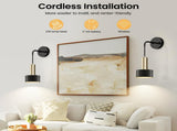Battery Operated Sconce Set of 2, Dimmable RGB Sconce with Remote Indoor Battery Powered V1171-CB-WLPD-CU-B-RGB-BO2