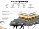 Zenses Massage Table 55cm Portable 2 Fold Aluminium Beauty Bed Grey MT-ALUM-2FOLD-GR-55