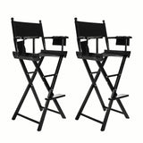2X Director Movie Folding Tall Chair 76cm DARK HUMOR V274-FT-6015DC-BK2