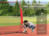 Barricade Backstop Net, 7x7 ft Ball Sports Barrier Netting, Portable Practice Equipment with Carry V952-DQW77YC00000P85CUV0