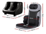Livemor Full Back Massage Seat Cushion Heating With 360&deg Foot Massagers MASSAGE-288-BARON-BK