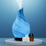 Devanti Aromatherapy Aroma Diffuser Essential Oil Humidifier LED Glass Marble DIFF-BL001-BK