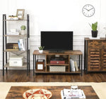 TV Console Unit with Open Storage Rustic Brown and Black Industrial V178-11666