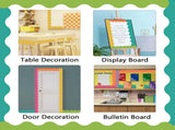 Bulletin Board Borders Set - 6 Rolls 196.8 Ft Bright Bulletin Board Decorations for Office, School V1259-DP01-A-2967