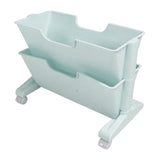 Double Layer Movable Deskside Bookshelf Removable Small Bookcase Dormitory Organize Trolley Shelf V1294-YM0706-3116230011413