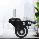 4Pcs 1.5 Inch Heavy Duty Caster Wheels Swivel Casters with Brake and M8 Threaded Stem, Loading V1188-ZC-DLL-1761