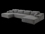 Levede Modular Sofa Lounge Set Corduroy U Shaped Sectional Cloud Couch Grey SOFABED1013-GY-AU
