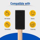 240 Pcs Paint Brushes, 1 Inch Brush with Wood Handle, Bulk Sponge Brushes for Painting, V1370-AZ4-07659