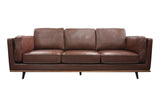 3 Seater Faux Sofa Brown Lounge Set for Living Room Couch with Wooden Frame V43-SOF-YOKBR3S