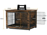 Small Wooden Dog Crate Indoor Kennel 63x51x59cm End Table Nightstand V178-66971