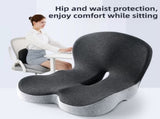 Black-Grey Ergonomic Memory Foam Seat Cushion & Lumbar Support - Relieves Sciatica & V888-ELOSUNG42854