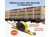 Ratchet Straps, 50.8 mm x 9.1 m, Heavy Duty Tie Down Straps with Double J Hook, 4536 kg Break V952-SJGJLD2X304JSMY7Z001V0