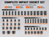 Impact Sockets Set 59pcs 6-Point 3/8" & 1/2" Drive Bit Ratchet Tool Kit V952-CJTTZJ1CRMO53W901V0