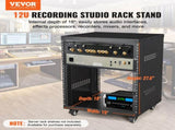 12U AV Rack Stand, 136.08kg Capacity, Network Stereo Recording Studio Rack with Lockable Caster V952-LYSJJ12U18YCOJ5U1V0