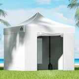 Instahut Gazebo Pop Up Marquee 3x3 Folding Tent Wedding Gazebos 500D White GAZEBO-C-3X3-DX-WHITE